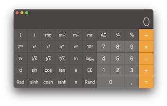 Calculatrice scientifique de macOS